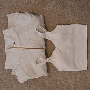 Yoga half zip sweatshirt and crop top